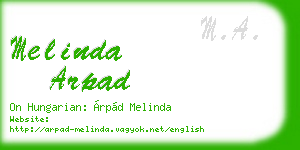 melinda arpad business card